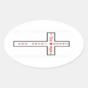 Sticker Ovale Jésus vous aime