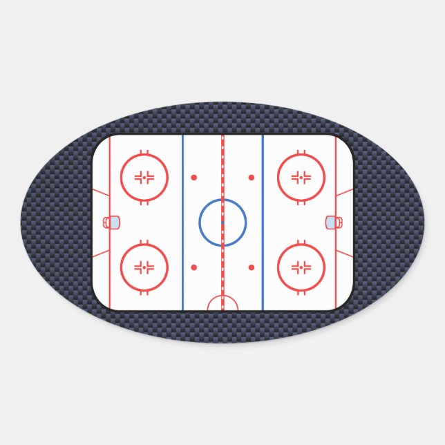 Sticker Ovale Jeu de hockey Compagnon de fibre de carbone style (Devant)