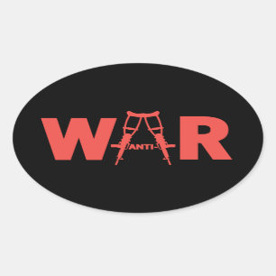 Sticker Ovale Jeux d'autocollants anti-guerre