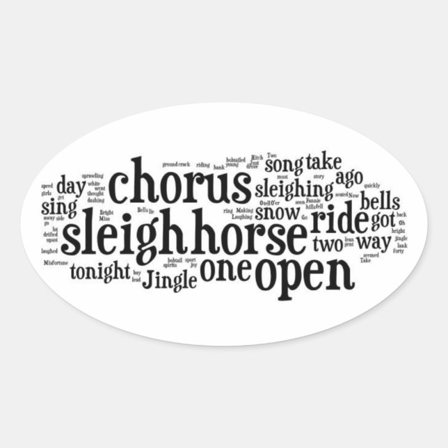Sticker Ovale Jingle Bells Word Art1 (Devant)