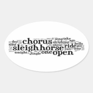Sticker Ovale Jingle Bells Word Art1