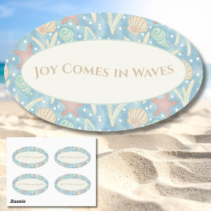 Sticker Ovale Joie par Vagues – Set d'autocollants ovales Boho B
