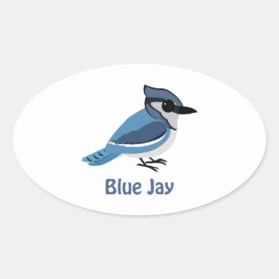 Sticker Ovale Joli Jay bleu
