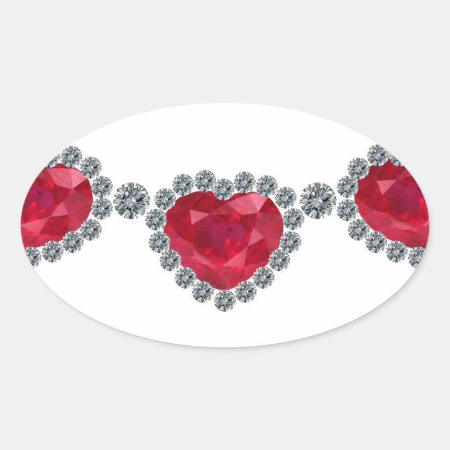 Sticker Ovale Jolie femme Ruby Collier (Devant)