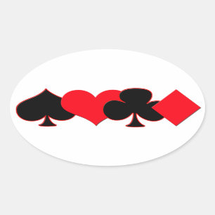 Sticker Ovale Jouer des combinaisons de cartes