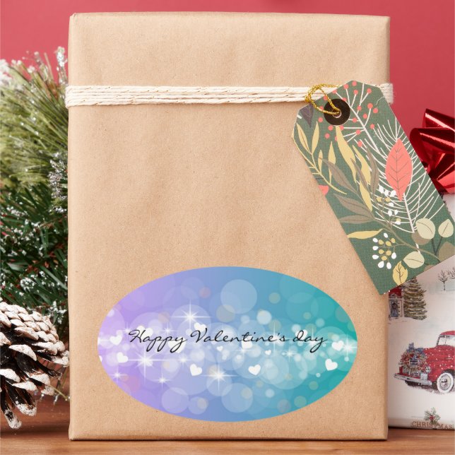 Sticker Ovale Jour de la Saint Valentin (vacances)