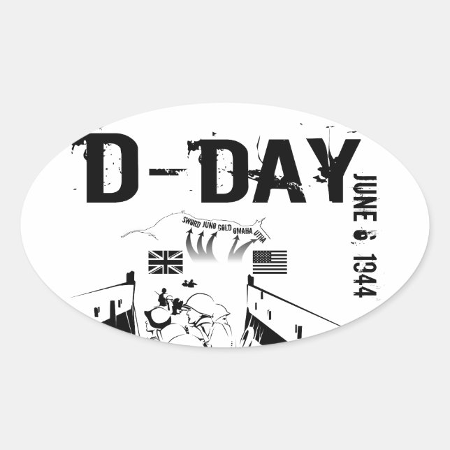 Sticker Ovale JOUR J 6 juin 1944 (Devant)