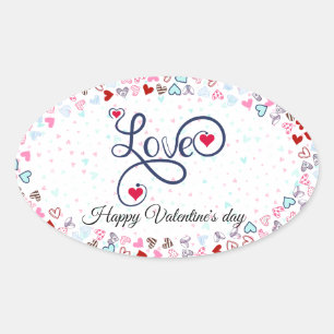 Sticker Ovale Joyeuse Saint-Valentin