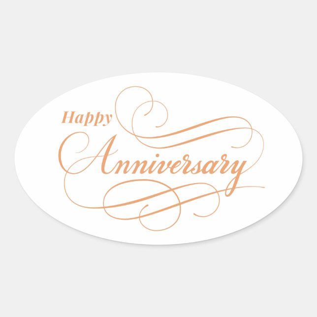 Sticker Ovale Joyeux anniversaire (Devant)