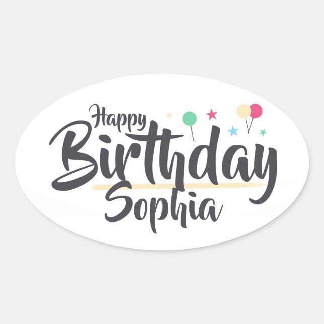 Sticker Ovale Joyeux Anniversaire (Devant)