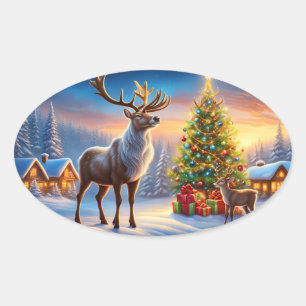 Sticker Ovale Joyeux Noël