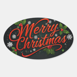 Sticker Ovale Joyeux Noël