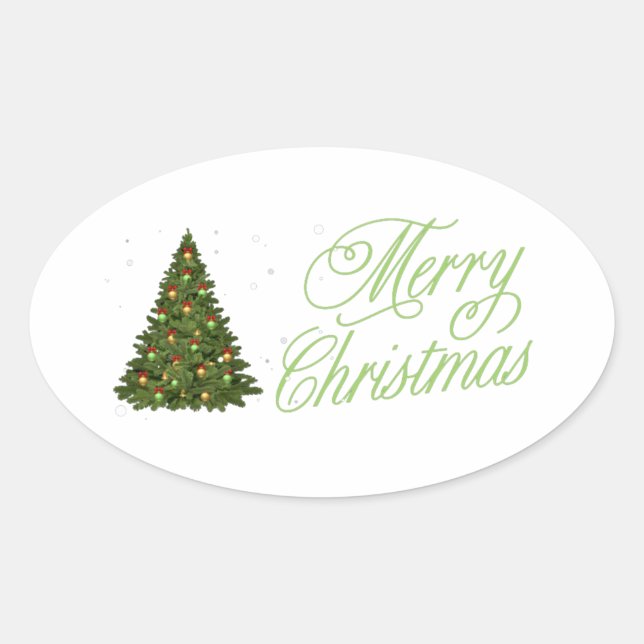 Sticker Ovale Joyeux Noël (Devant)