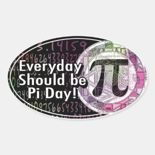 Sticker Ovale Joyeux Pi Day Oval Designs
