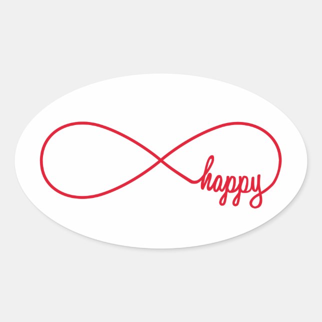 Sticker Ovale Joyeux pour toujours (Devant)