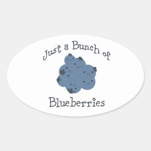 Sticker Ovale Juste un tas de bleuets