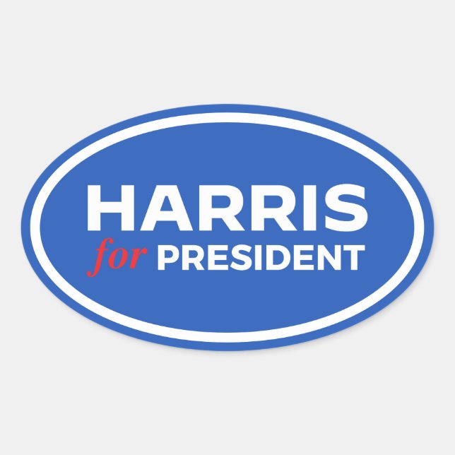 Sticker Ovale Kamala Harris pour le président (Devant)