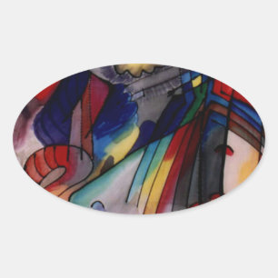 Sticker Ovale Kandinsky 1913 Peinture Abstraite