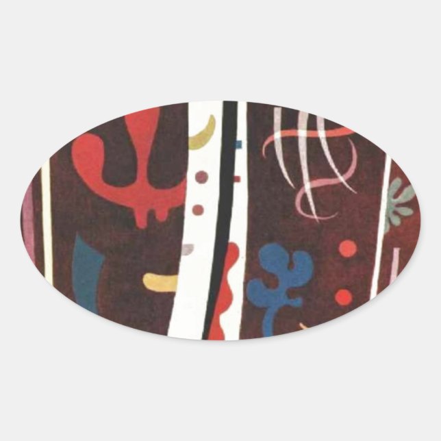 Sticker Ovale Kandinsky Brown avec Supplément Abstrait (Devant)