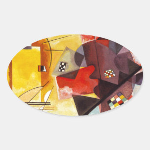 Sticker Ovale Kandinsky jaune bleu