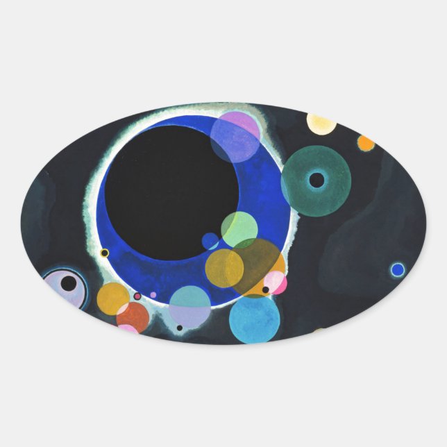Sticker Ovale Kandinsky Plusieurs cercles Abstraits (Devant)