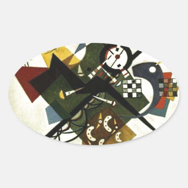 Sticker Ovale Kandinsky Sur White II (Devant)