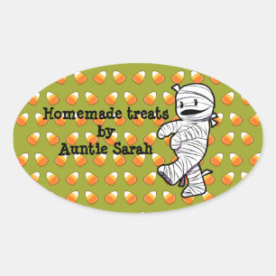 Sticker Ovale Kawaii Mummy