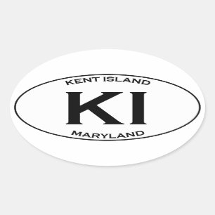 Sticker Ovale KI - Île le Maryland de Kent