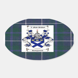 Sticker Ovale Kirkpatrick Crest sur Douglas Blue Tartan