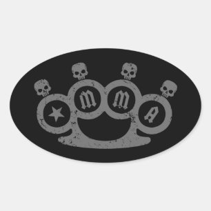 Sticker Ovale Knuckks crâne