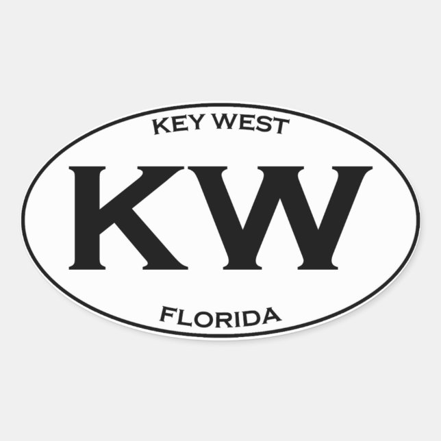 Sticker Ovale KW-Kew Floride-Ouest (Devant)