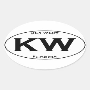 Sticker Ovale KW-Kew Floride-Ouest