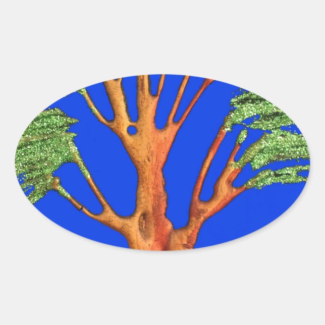 Sticker Ovale La beauté de l'acacia en Afrique : Serengeti Seren (Devant)