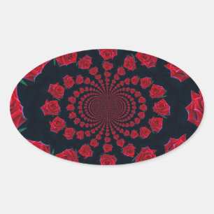 Sticker Ovale La beauté des Roses : Imaginaire floral