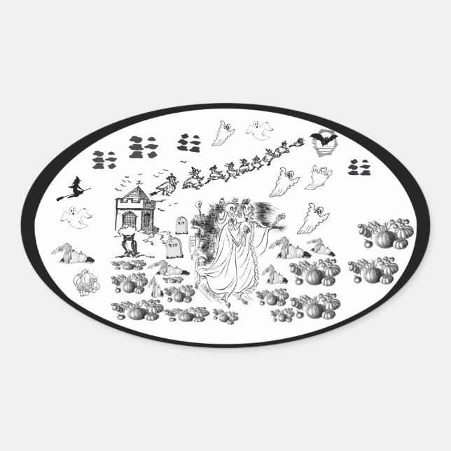Sticker Ovale La cérémonie hantée - (Devant)