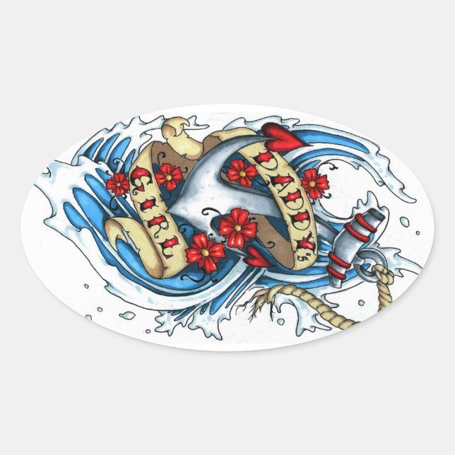 Sticker Ovale La fille de papa (Devant)