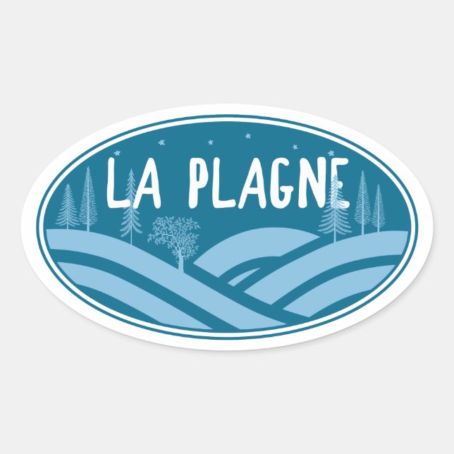 Sticker Ovale La Plagne France Outdoors (Devant)