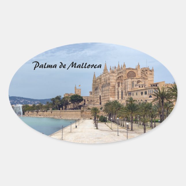 Sticker Ovale La Seu, Cathédrale de Palma de Majorque - Espagne (Devant)