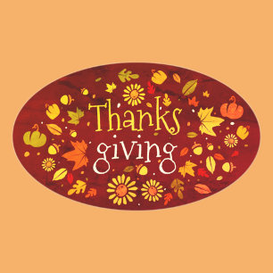 Sticker Ovale La verdure de Thanksgiving
