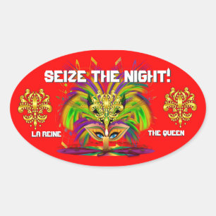 Sticker Ovale La vue de la Reine de mardi gras note svp