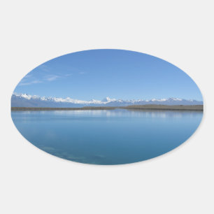 Sticker Ovale Lac Tekapo, Nouvelle-Zélande