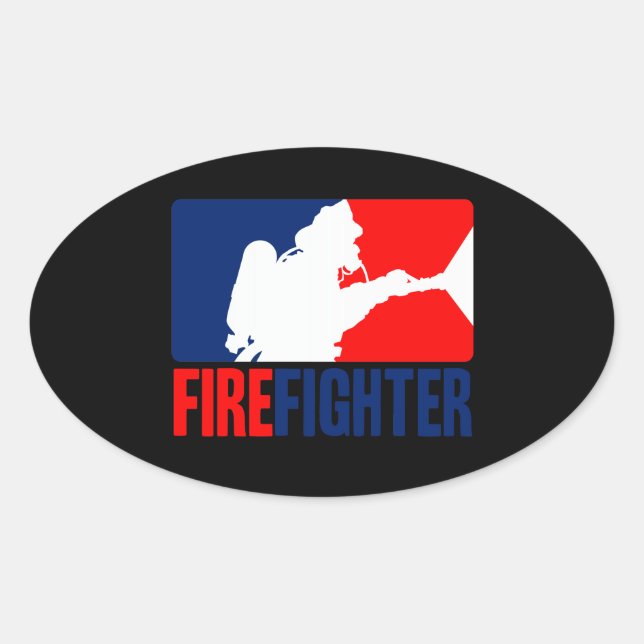 Sticker Ovale L'action des pompiers (Devant)