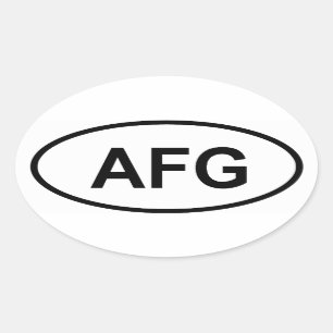 Sticker Ovale L'Afghanistan "AFG "