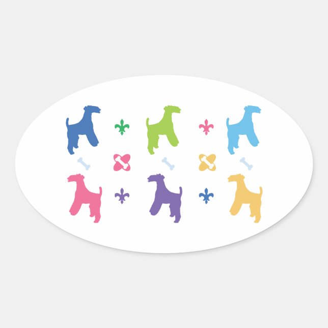 Sticker Ovale Lakeland Terrier (Devant)