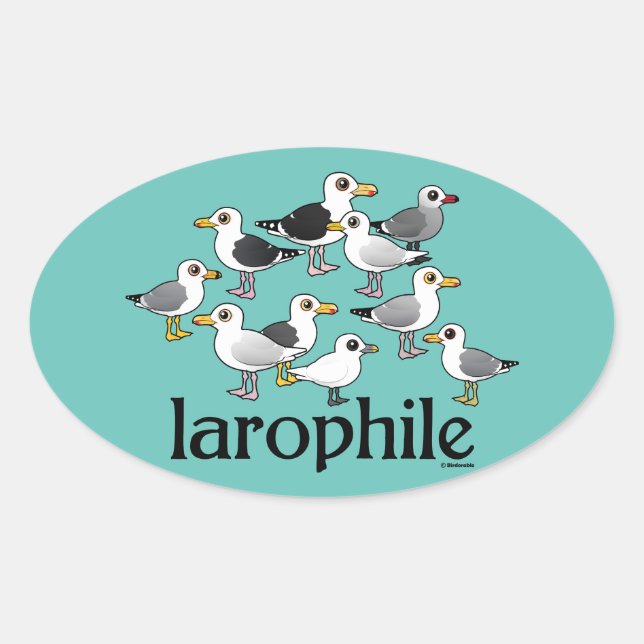 Sticker Ovale Larophile (Devant)