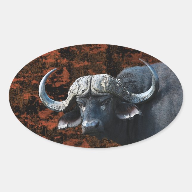 Sticker Ovale L'art imaginaire de Buffalo (Devant)