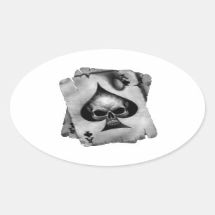 Sticker Ovale L'as des pique crâne