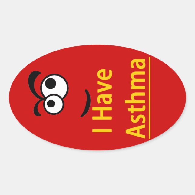 Sticker Ovale L'asthme alerte l'autocollant pour enfants (Devant)