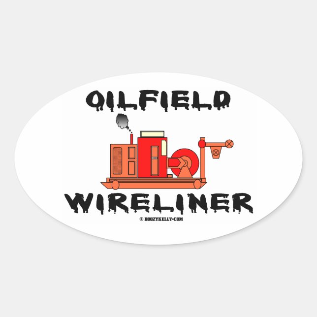 Sticker Ovale Lave-linge, Wireline, Slickline, Opérateur, Huile (Devant)