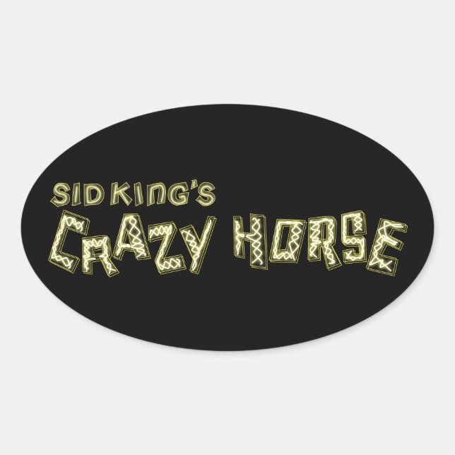 Sticker Ovale le cheval fou de sid king (Devant)